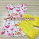 China high quality summer baby clothes for children pink top and shorts