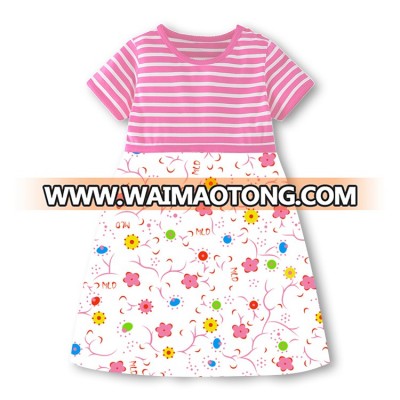 baby dress girls middle length dress beautiful dress with flower pattern